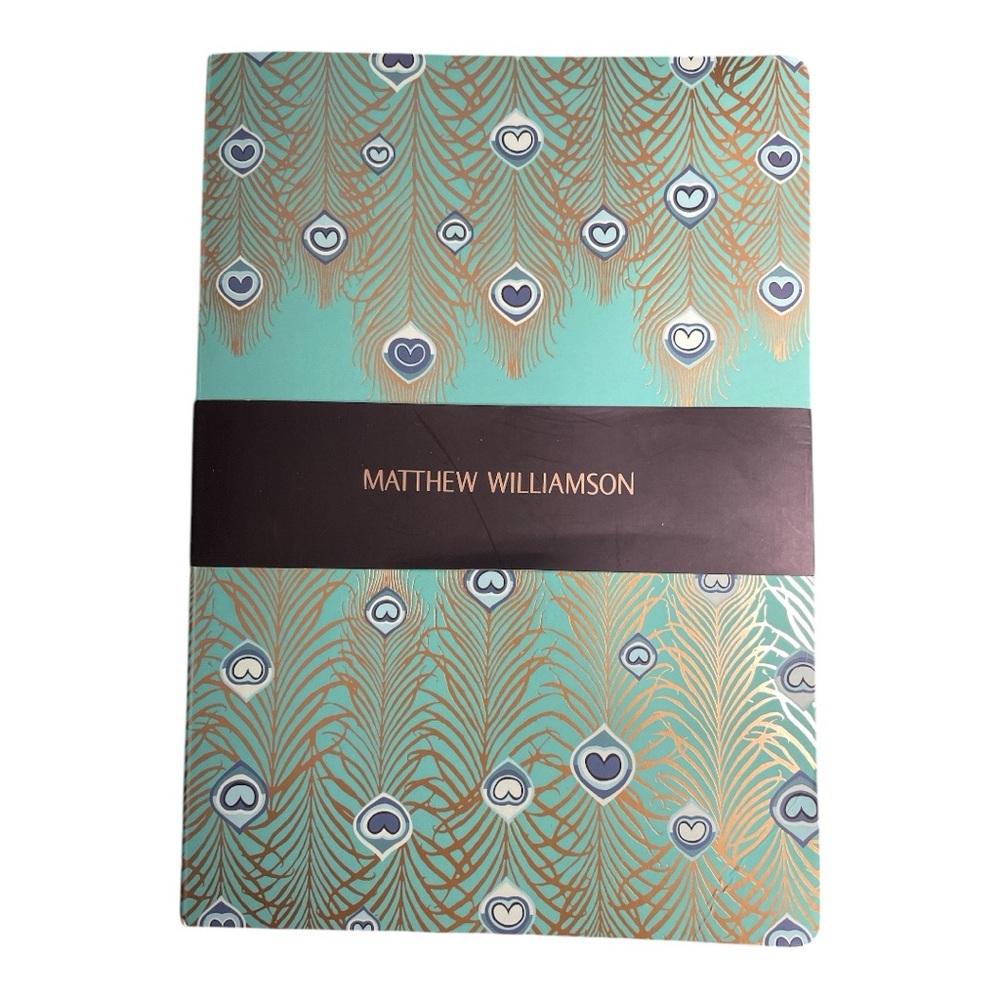 Matthew Williamson Jade Peacock Heart A5 Notebook Gold Foil Journal
